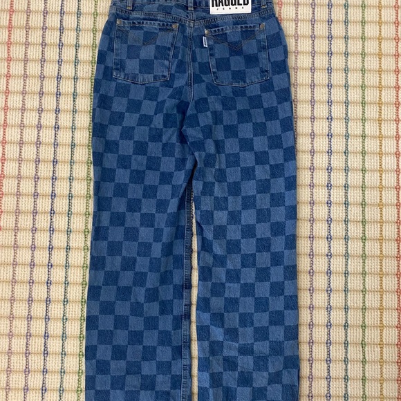 THE RAGGED PRIEST BLUE CHECKERBOARD DENIM JEAN: size 26 - Picture 2 of 4